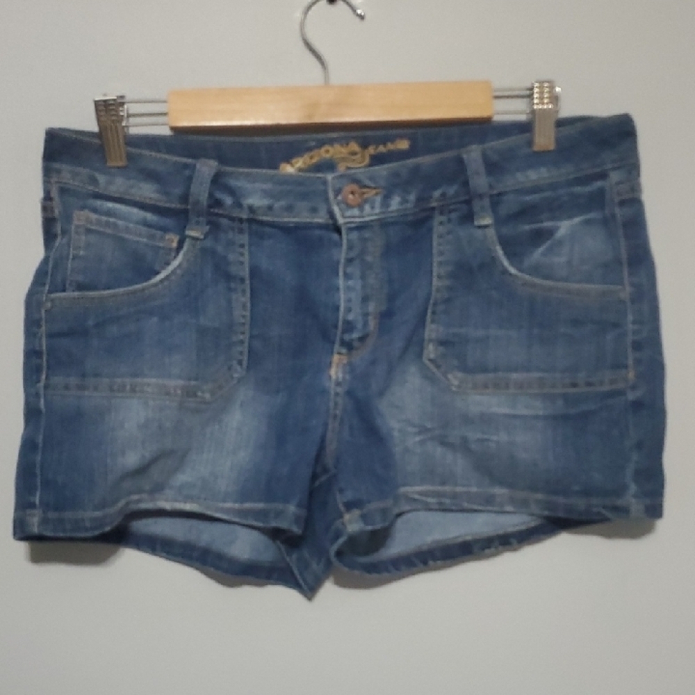 Arizona Jeans Shorts Womens Size 13 Junior Sizing Blue Denim Women's Shorts - Picture 8 of 13